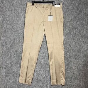 Kenneth Cole Awearness Modern Fit Stretch Waistband Dress Pants - 38x32 Beige